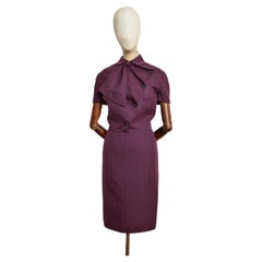 F/W 2010 Christian Dior by John Galliano Dark Plum Purple Tailored Formal Dress