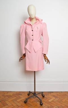 S/S 1994 Vivienne Westwood Cafe Society Light Pink Tailored Jacket & Skirt Suit