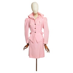 S/S 1994 Vivienne Westwood Cafe Society Light Pink Tailored Jacket & Skirt Suit