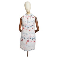 S/S 2017 Jeremy Scott Runway White Face Print 80s pop art Mini Dress