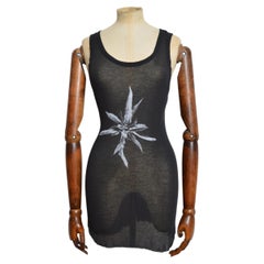 Ann Demeulemeester Black Semi Sheer Long Silk Tank Top - Vest