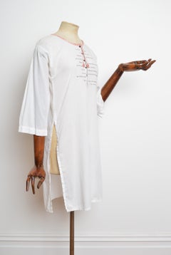 2000’s Avant Garde Cop Copine Kurti Tunic Blouse in White Cotton