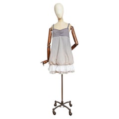 2000’s Cop Copine Avant Garde Grey & White Tunic Vest Top / Dress