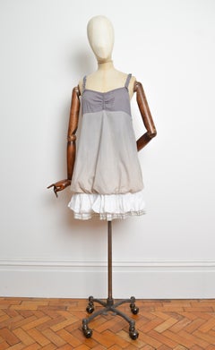 2000’s Cop Copine Avant Garde Grey & White Tunic Vest Top / Dress