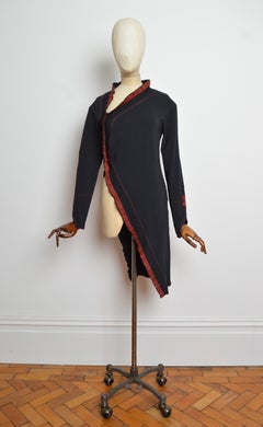 2000’s Avant Garde Cop Copine Black Jersey Tunic Blouse - Long Top