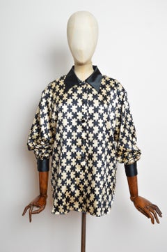 Moschino Cheap & Chic Iconic 90’s Jigsaw Puzzle Pattern Shirt - Blouse
