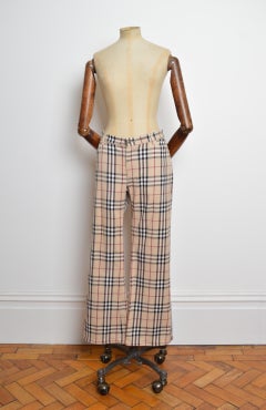 BURBERRY Vintage-Tartan-Karomuster, beige Bootcut-Jeans von Nova Check 2000