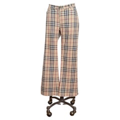BURBERRY Vintage-Tartan-Karomuster, beige Bootcut-Jeans von Nova Check 2000