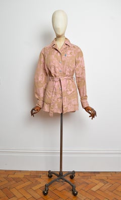 2000’s CHRISTIAN LA CROIX Pink & Beige Cow Print Jacquard Shacket - Jacket
