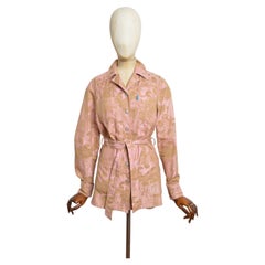 2000’s CHRISTIAN LA CROIX Pink & Beige Cow Print Jacquard Shacket - Jacket