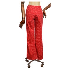 2000s Moschino Sex Symbol Red low Rise Pattern Jeans - Pants