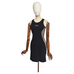 1990’s VERSACE Intensive Black Mesh Sporty body con mini dress