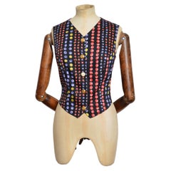1990’s Gianni Versace Tutti Fruity Berry Print Fitted Waistcoat CropTop - Blouse
