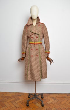 F/W 2004 CHRISTIAN DIOR by John Galliano Rasta Jacquard Trench Coat Jacket