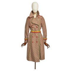 F/W 2004 CHRISTIAN DIOR by John Galliano Rasta Jacquard Trench Coat Jacket