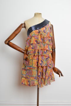 S/S 2008 ANDY WARHOL x PEPE JEANS Tomato Soup One Shoulder Beaded Dress