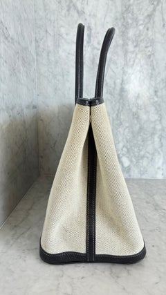 Hermès Garden Party Ecru/Noir Toile Canvas and Leather Bag