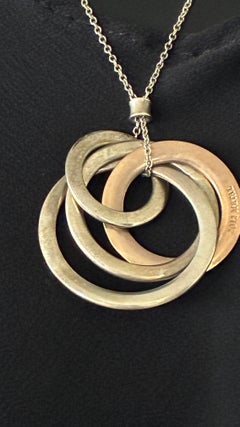 Tiffany & Co Silver Rubedo 1837 Interlocking 4 Circle Pendant