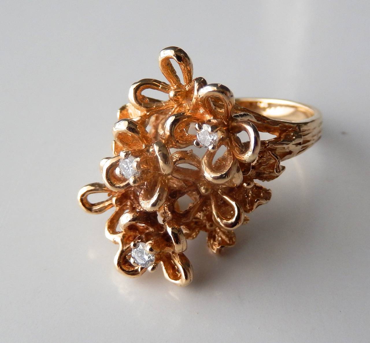 Women's 1970s Diamond Gold Ring
