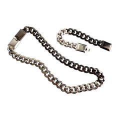 Vintage 1970s Cardin Two-Tone Link Necklace and Bracelet
