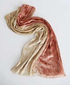 1980s Gucci Soft Orange and Creme Velvet and Silk Scarf