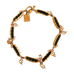 1980s Rare Karl Lagerfeld Peapod Necklace