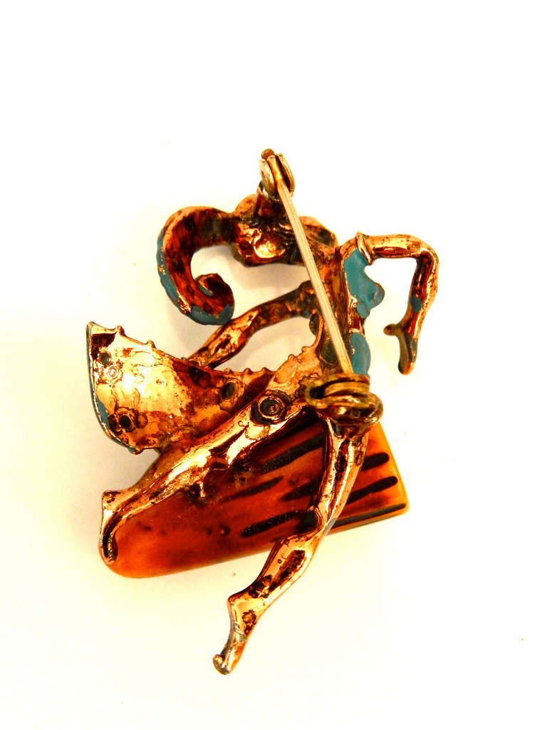 Mid-Century Carnival Bongo Players Brooch Set 2