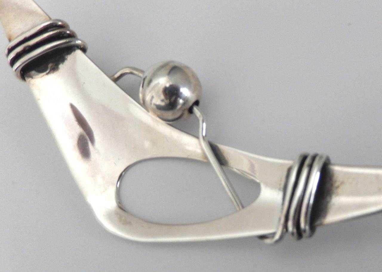 1940s Rebajes Sterling Silver Kinetic Brooch