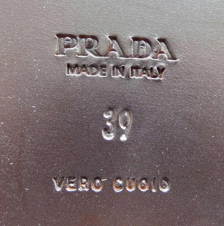 1990s Prada Gilt Leather and Velvet Sandals 3