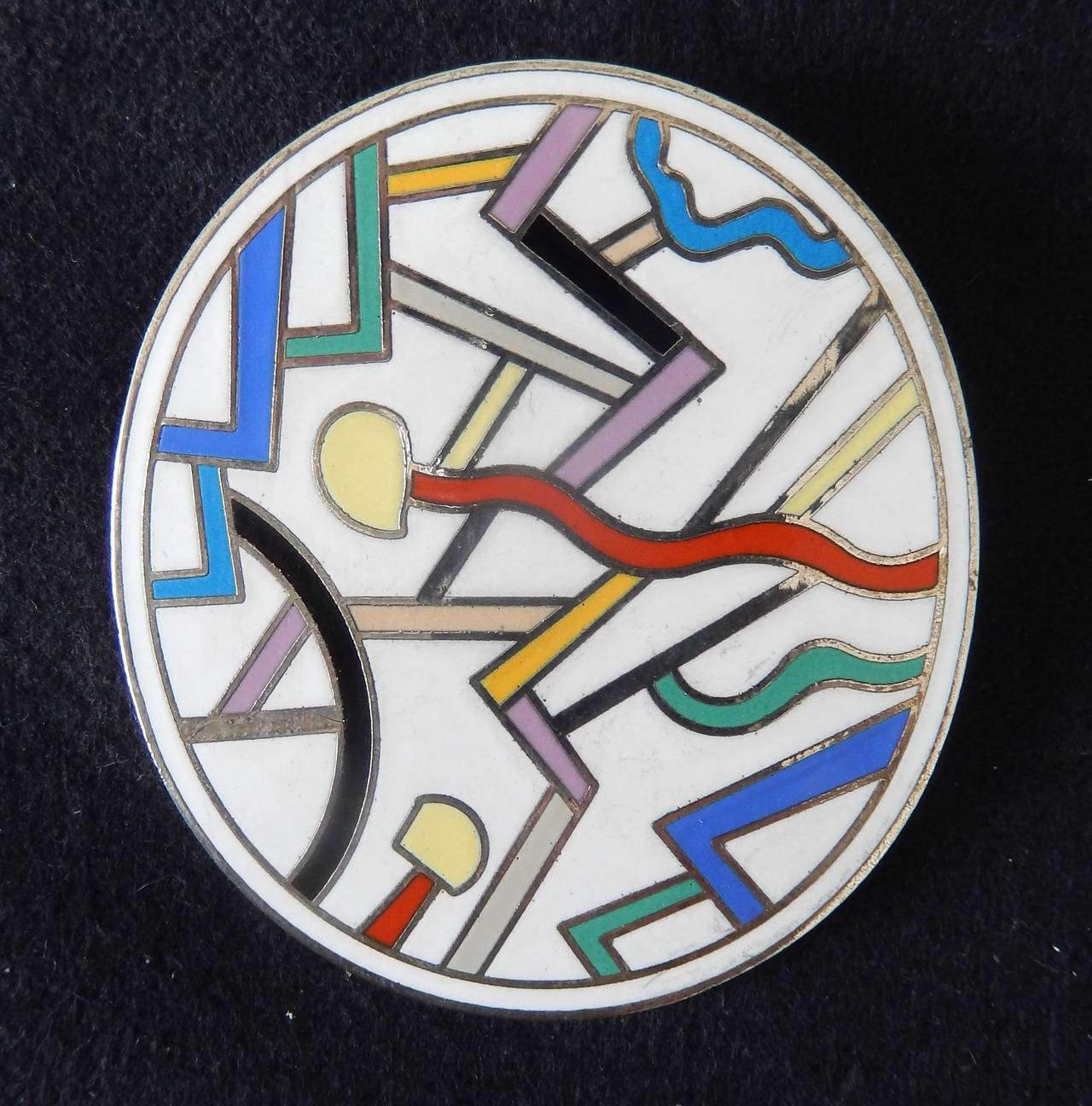 1980s Ettore Sottsass Memphis Brooch for Acme Studios In Excellent Condition In Winnetka, IL