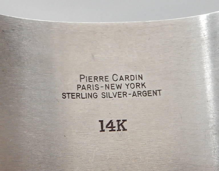 Pierre Cardin Sterling Silver/14K Gold Bracelet In Good Condition In Winnetka, IL