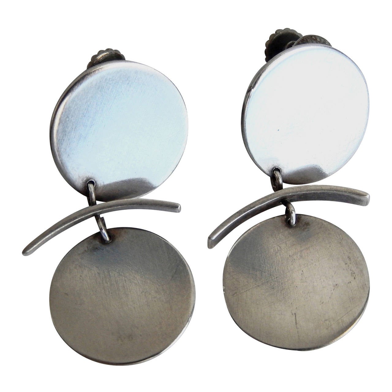 Betty Cooke Mid-Century Modern Sterling Silver Earrings