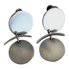 Betty Cooke Mid-Century Modern Sterling Silver Earrings 