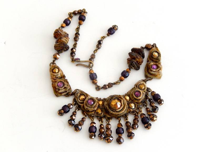 Women's 1960s Resin Necklace with Colored Beads by French Jeweler Henry