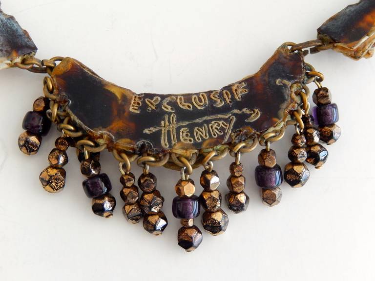 1960s Resin Necklace with Colored Beads by French Jeweler Henry 5