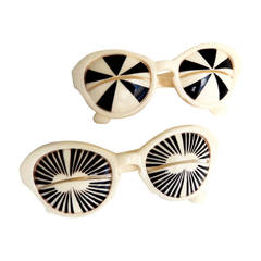 Iconic 1960s Mod/Op Art Sunglasses/Italy