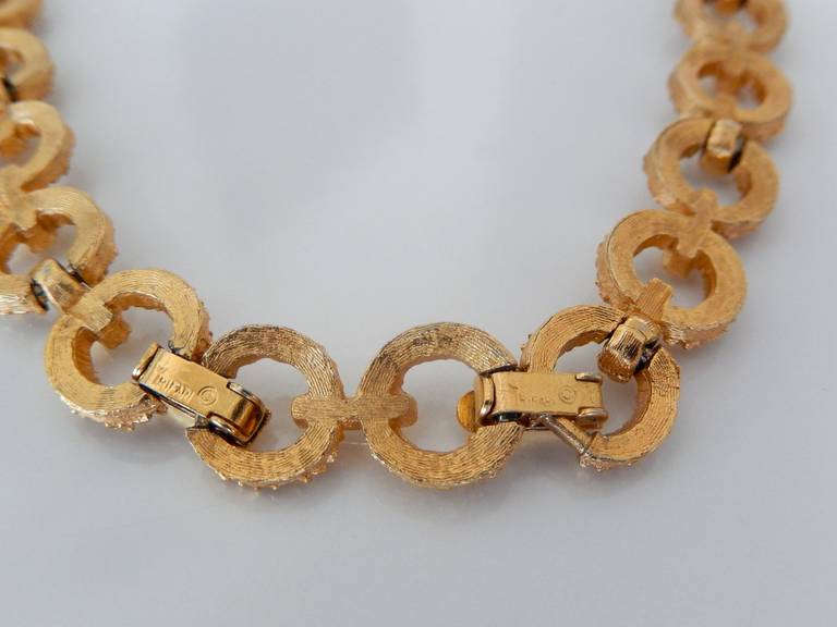1970s Trifari Brushed Gold Necklace/Collar 1