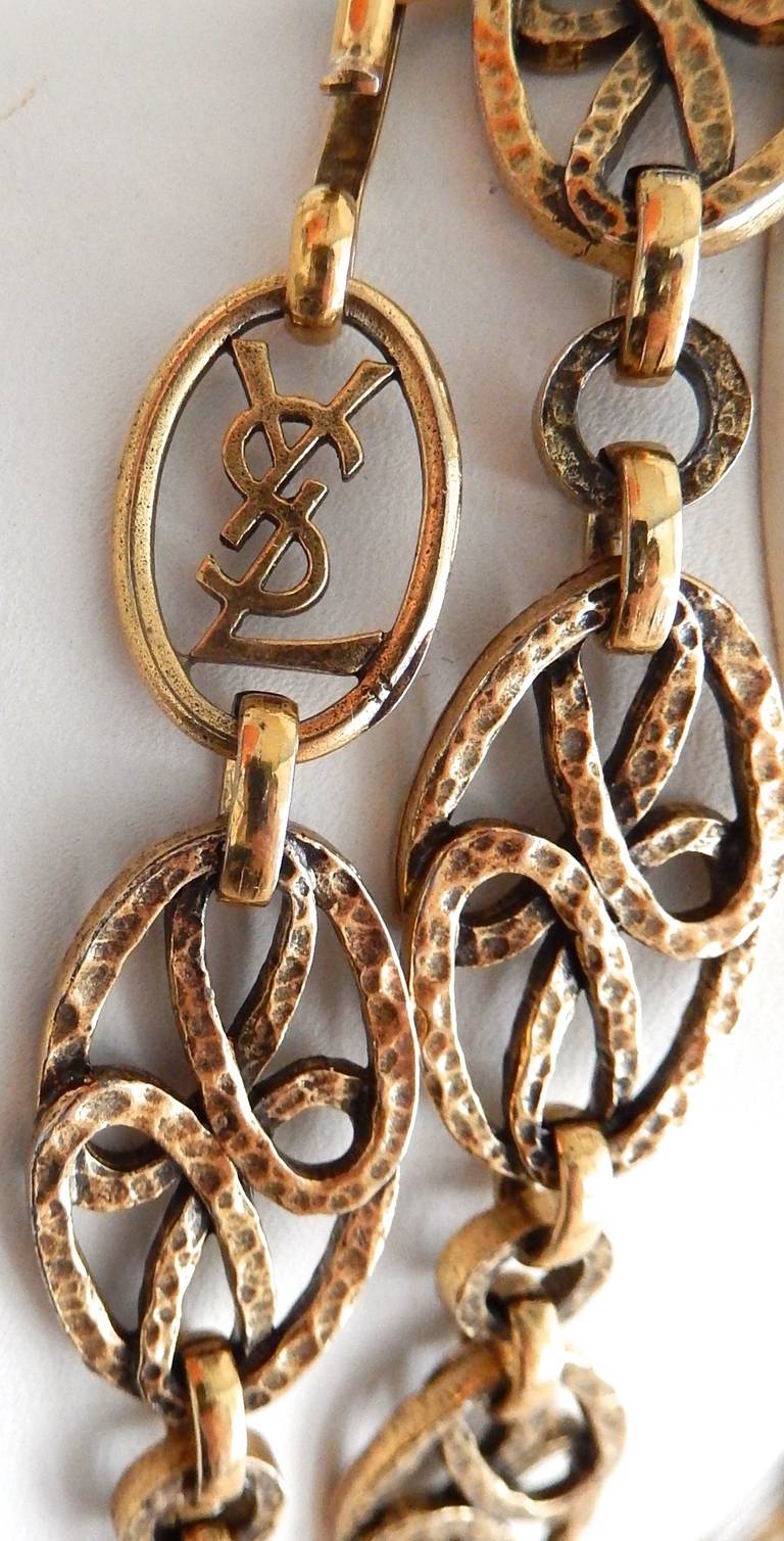 Yves Saint Laurent Gilt Metal Necklace, 1980s 2