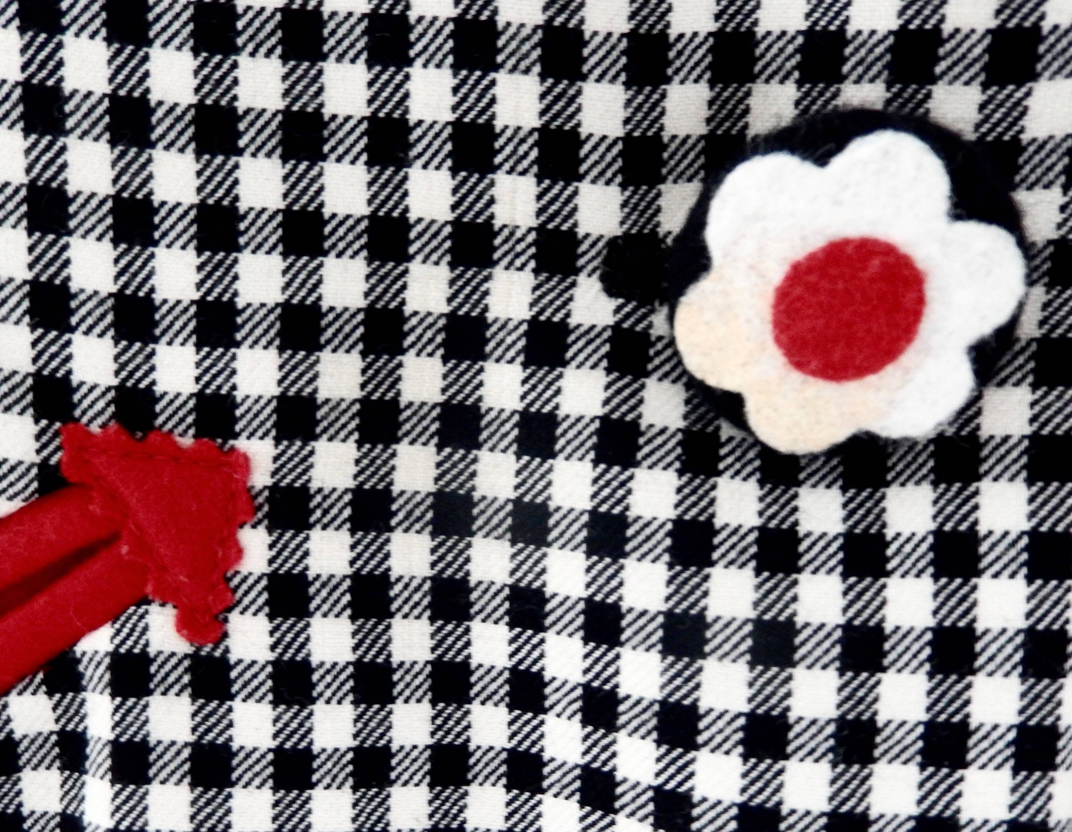 1990s Moschino Red Hearts Wool Jacket For Sale 5