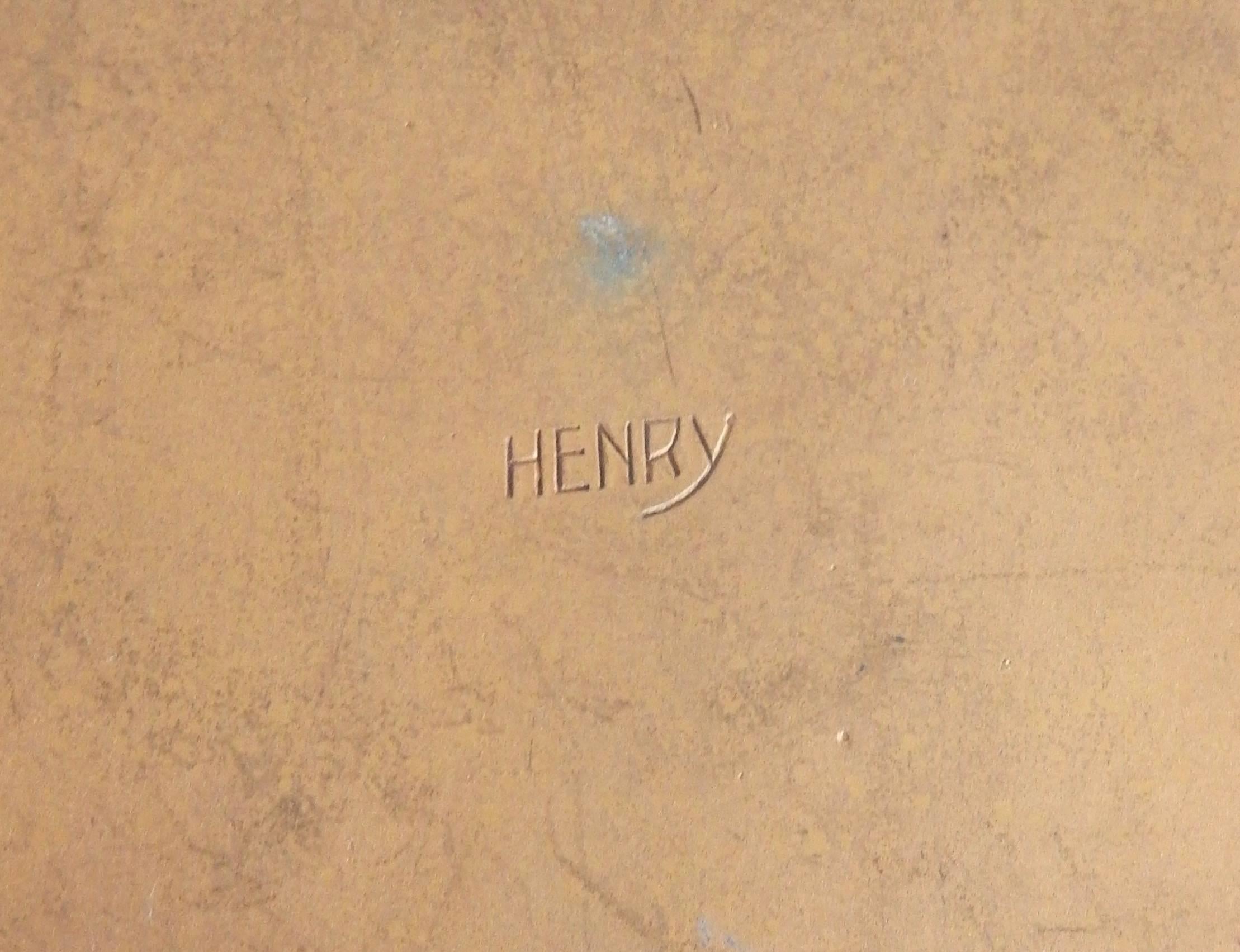 Henry Perichon French Mid-century Handbag Mirror  For Sale 1