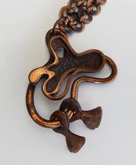 Mid-Century Rebajes Kinetic Copper "Amoeba" Pendant