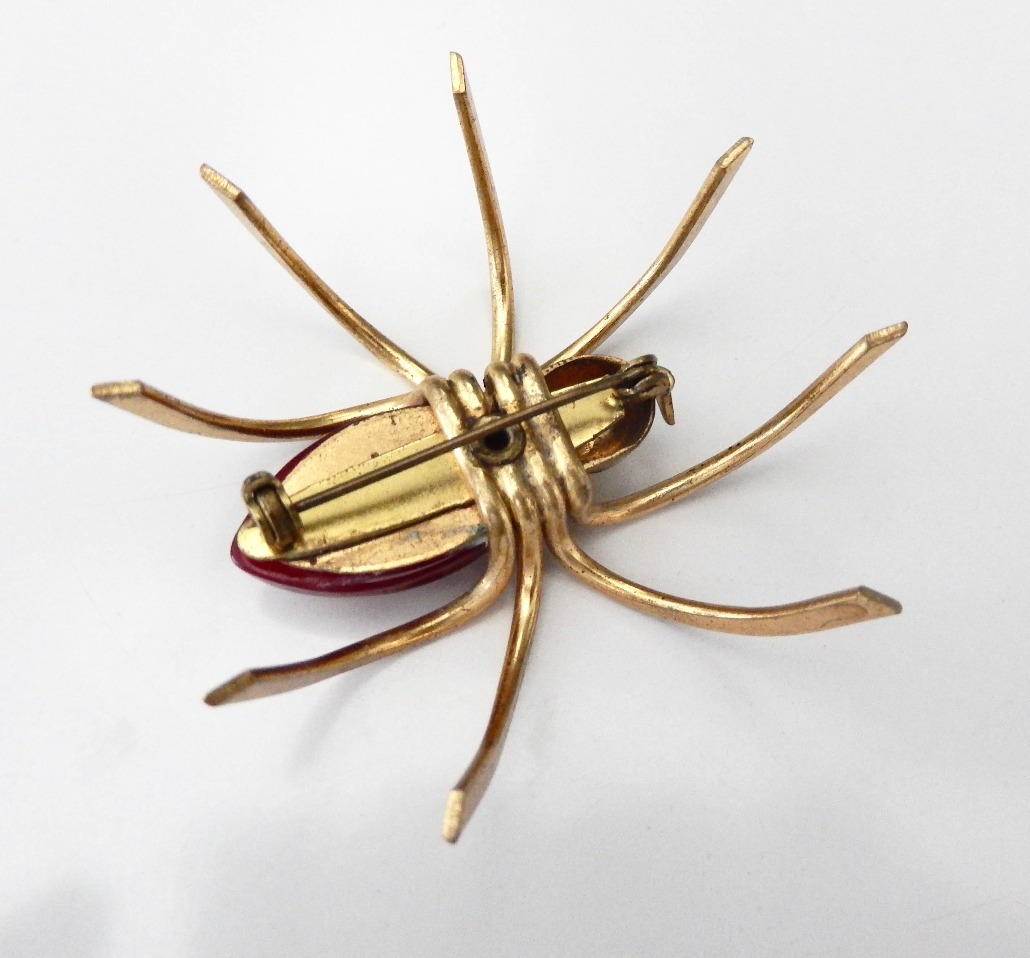 bakelite spider brooch pin