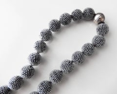 Wiener Werkstatte Gray Glass Beaded Necklace, circa 1925