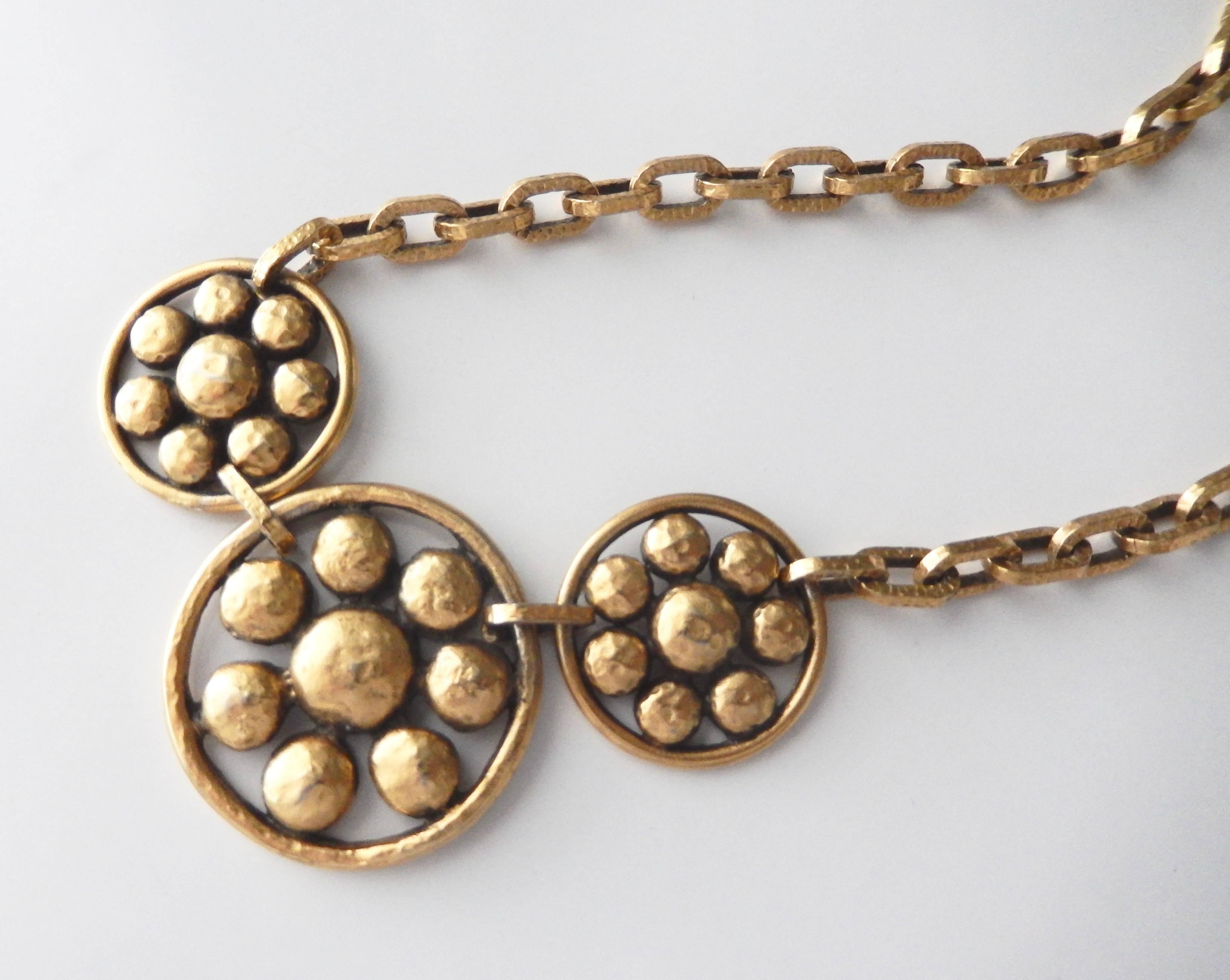 Yves Saint Laurent Stylized Floral Necklace, 1980s  In Good Condition For Sale In Winnetka, IL