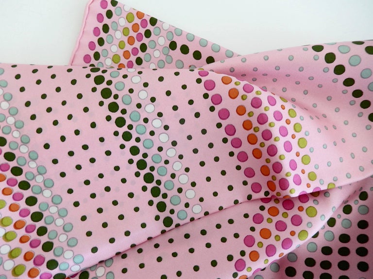 Christian Dior Pink Geometric Silk Scarf at 1stDibs