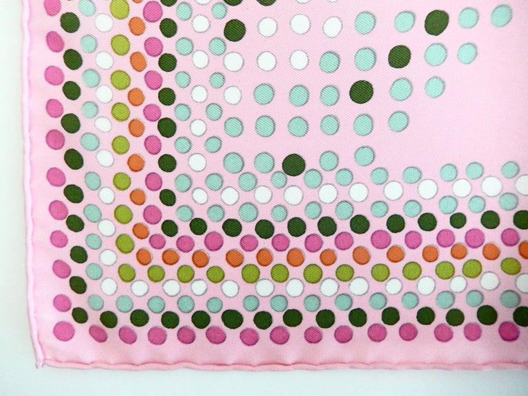 Christian Dior Pink Geometric Silk Scarf at 1stDibs
