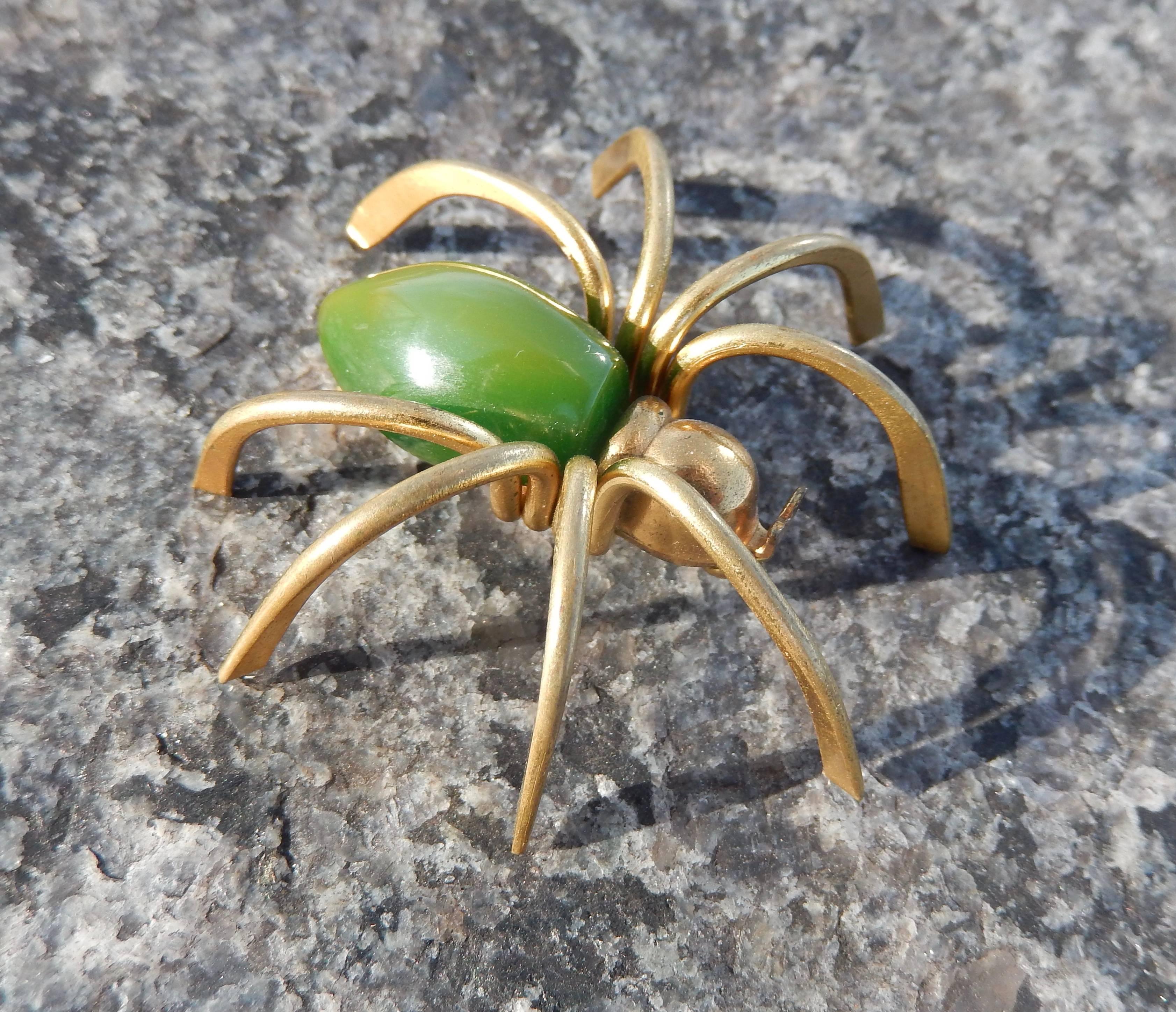 Women's or Men's Art Deco Bakelite Spider Pin 