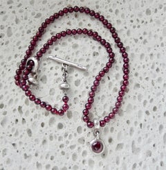 1990s Lisa Jenks Sterling Silver and Amethyst Beaded Necklace