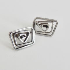 1950s Sterling Silver Earrings by Modernist Ed Levin