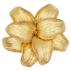 Christian Dior GROSSE 1965 Retro Large Floral Leaf Blossom Exquisite Brooch